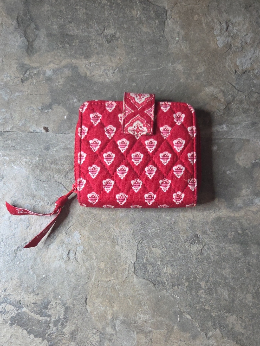 Vera Bradley Mini Zip Wallet In Nantucket Red